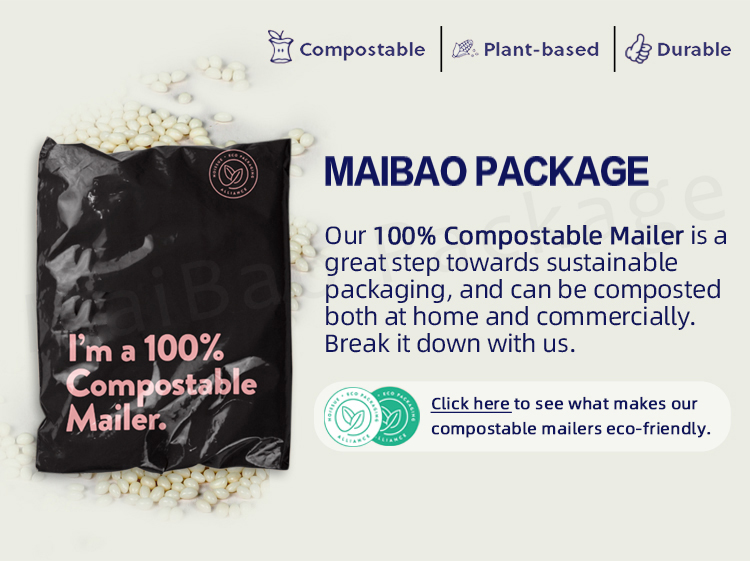 Custom Logo Printed Biodegradable Sustainable Eco Compostable Plastic Poly Mailer Mailing Shipping Bags For Clothing Packaging