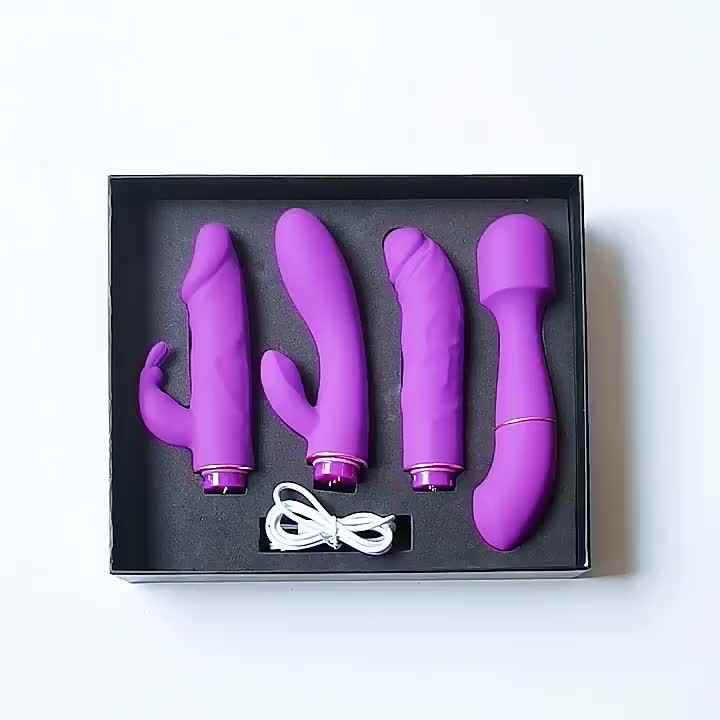 4 in 1 Interchangeable Adult Toys Set Rabbit Dildo Vibration G Spot Stimulator Clitoral Massager Vibrator Sex Toys for Woman 4 in 1 Interchangeable Adult Toys Set Rabbit Dildo Vibration G Spot Stimulator Clitoral Massager Vibrator Sex Toys for Woman