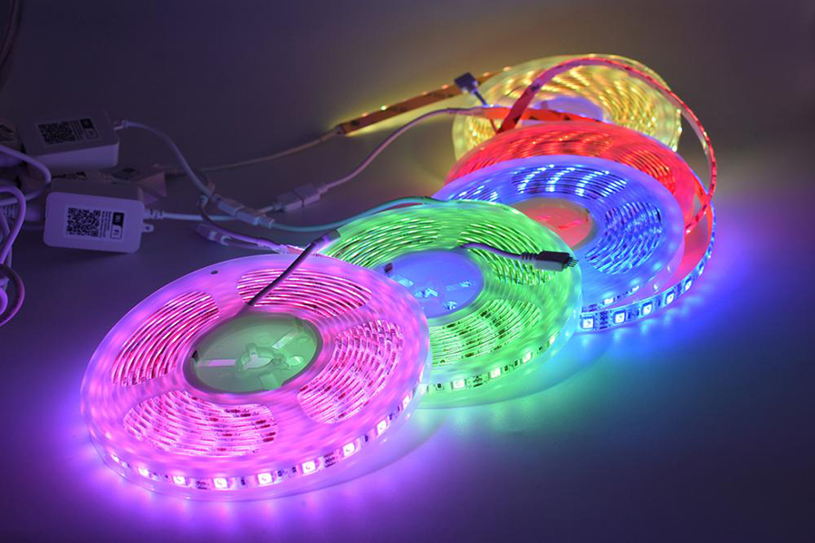 led strip light 5050 rgb waterproof work with alexa and google home voice control RGBW wifi smart led strip lights