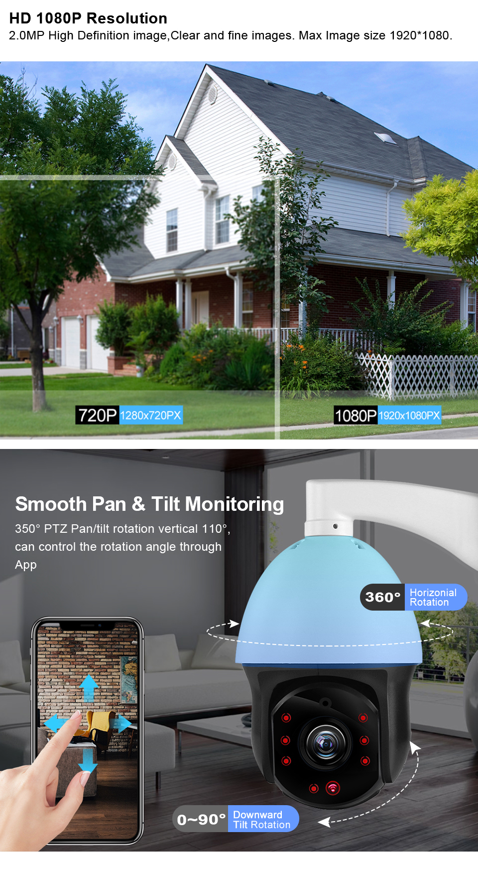 18x Optical Zoom Ptz Motion Tracking Camera De Surveillance Night Vision Outdoor P2P CCTV Security Camera