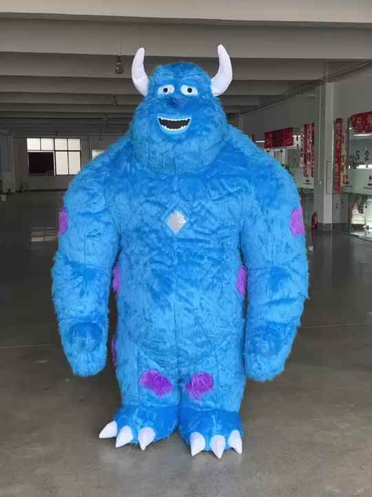 Giant Eerie Custom Monsters Inc University High Mascot Costume Inflatable  in Furry Material 3m