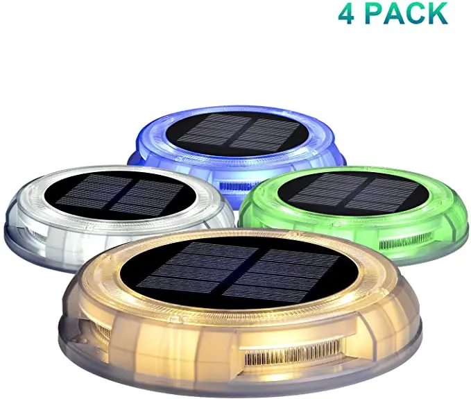 Wireless IP67 Security Colorful LED Solar Disk Deck dock Decoration light Outdoor lighting garden Christmas