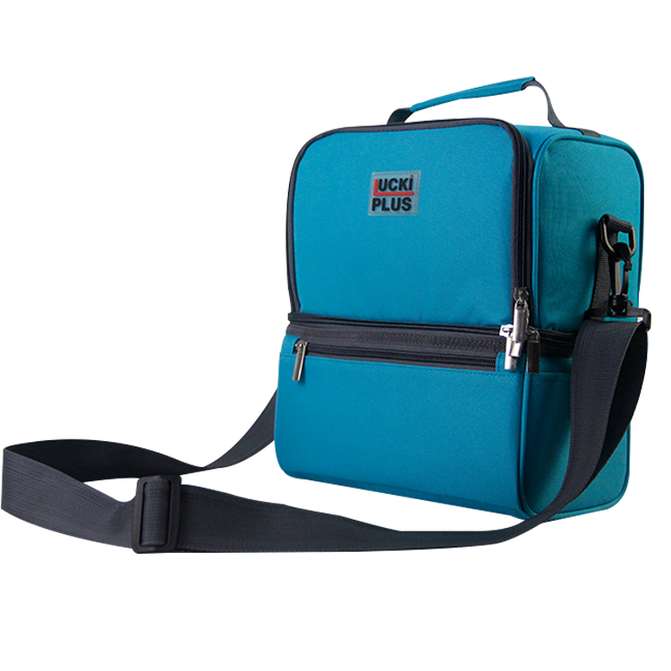 Wellpromotion borsa termica per il pranzo a 2 scomparti con isolamento termico per donna e uomo