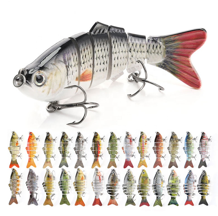 Custom 10cm 17.5g Artificial Bass Fish Lure Swimbait 6 Segmented Multi Jointed Hard Fishing Lures Custom 10cm 17.5g Artificial Bass Fish Lure Swimbait 6 Segmented Multi Jointed Hard Fishing Lures