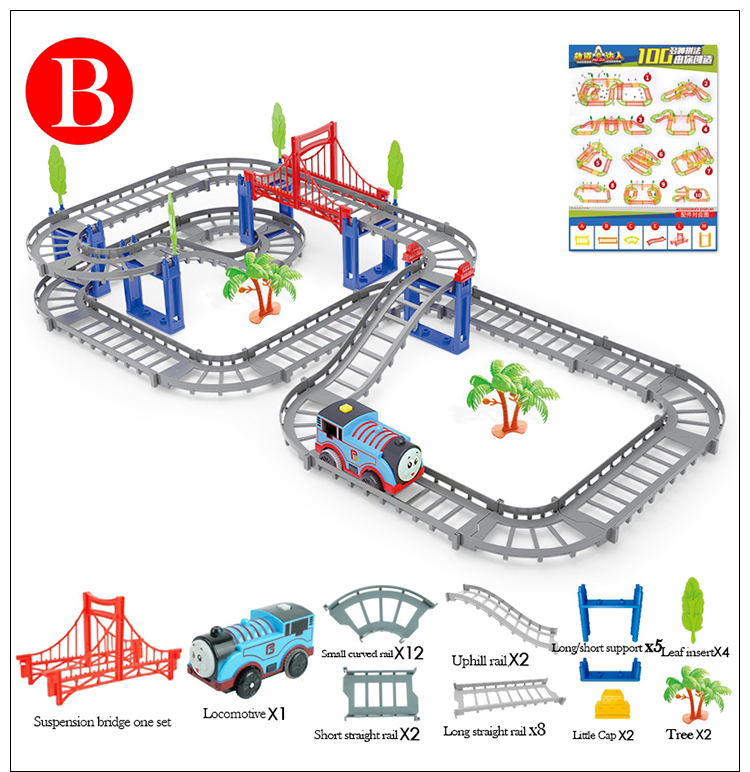 1-4  Kids electric rail car toy magical Rail Car Toy Train Play Set Plastic Road Racing Track Toys for Children Gifts