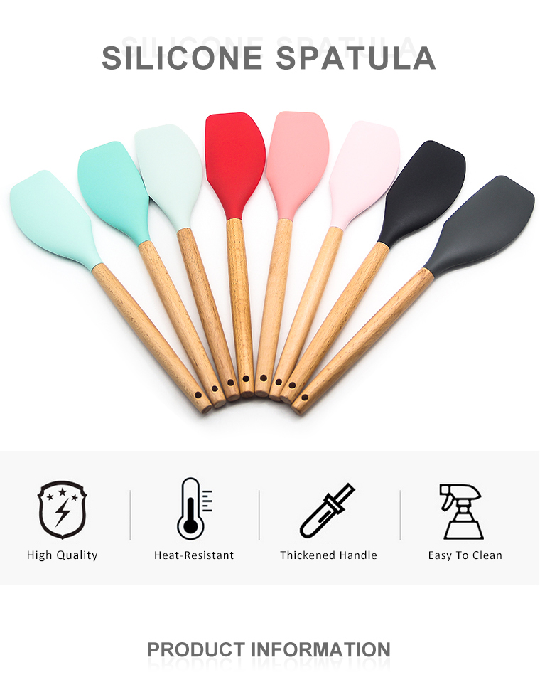 Silicone Spatula Non-Stick Rubber Spatula Heat Resistant Baking Butter Cake Spatulas Kitchen Scrapers Baking Mixing Tools