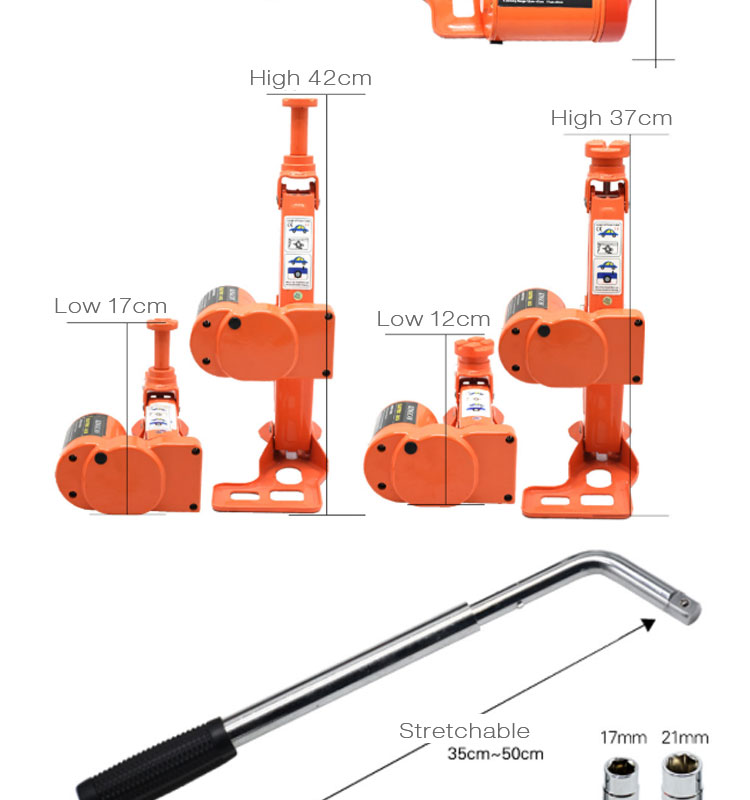 2Ton / 3 ton 12 V Mini Electric Hot Sale Wrench Vertical Electric Hydraulic Jack Bearing Car Jack