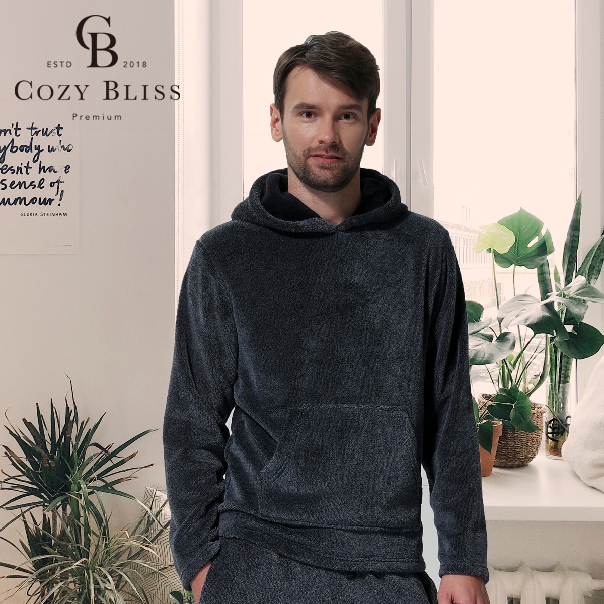 Уютная толстовка Bliss, толстовка, Мужская одежда для отдыха, флисовая плюшевая Домашняя одежда, пуловер для мужчин