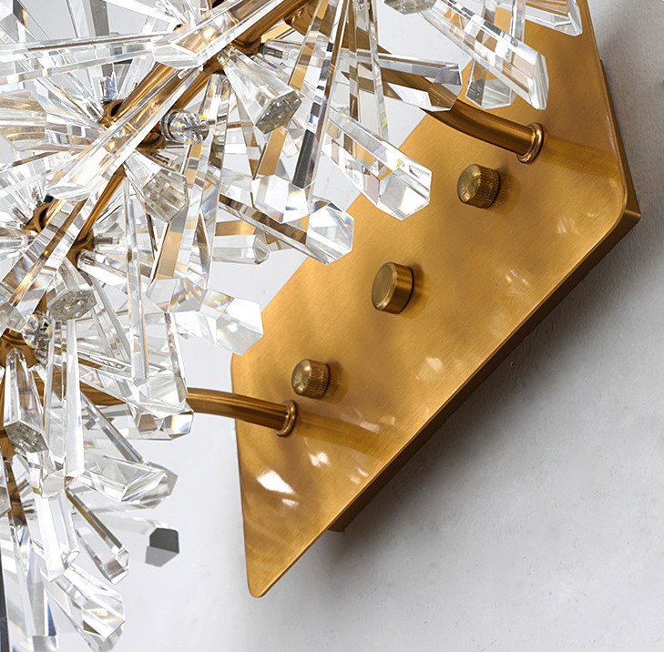 New design art square crystal goldene wall lamp  wandleuchte for living room bedroom