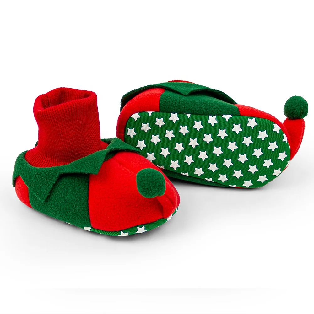 Платье для костюмированной вечеринки на Рождество; Новинка; Теплые детские носки; Мягкая подошва; Детские ботиночки