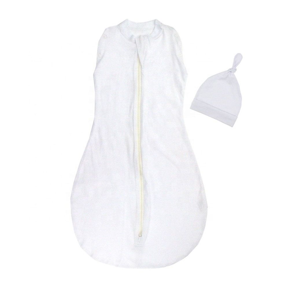 Оптовая продажа с завода, мягкая дышащая футболка, хлопок, белый детский спальный мешок и комплект Шляпы