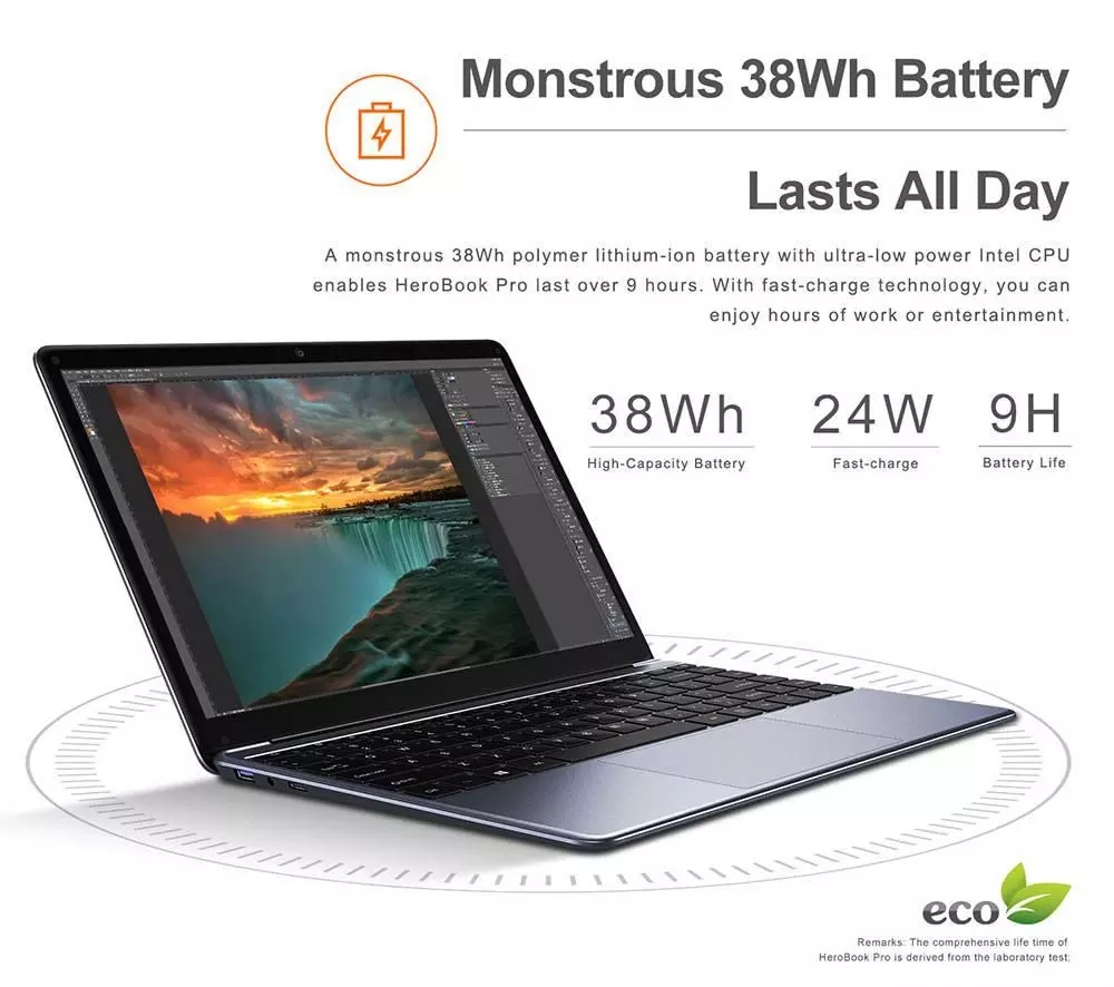CHUWI Herobook Pro - 14.1 Inch Win 10 Laptop with 8GB DDR4