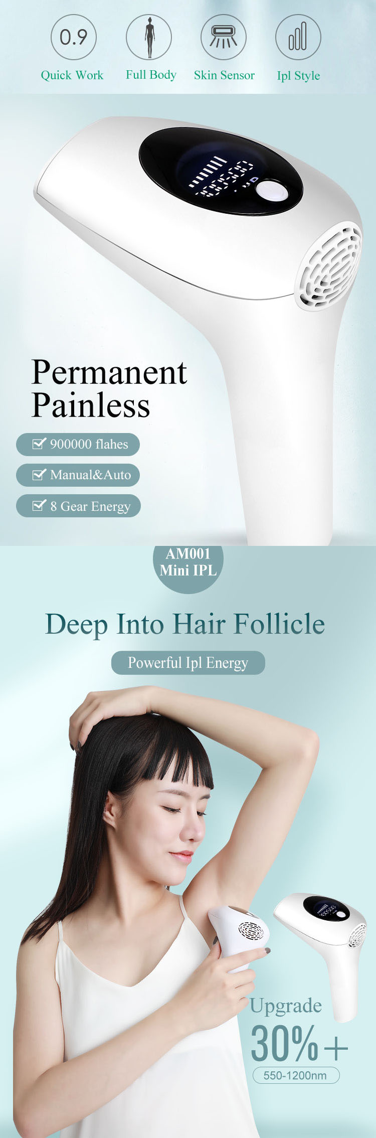 Body Usb Charge Laser Luz Intensa Pulsada Skin Hair Removal Removel Depiladora Electrica Flash And Ipl