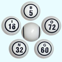 custom ABS white six side print ping pang ball  bingo ball for bingo game