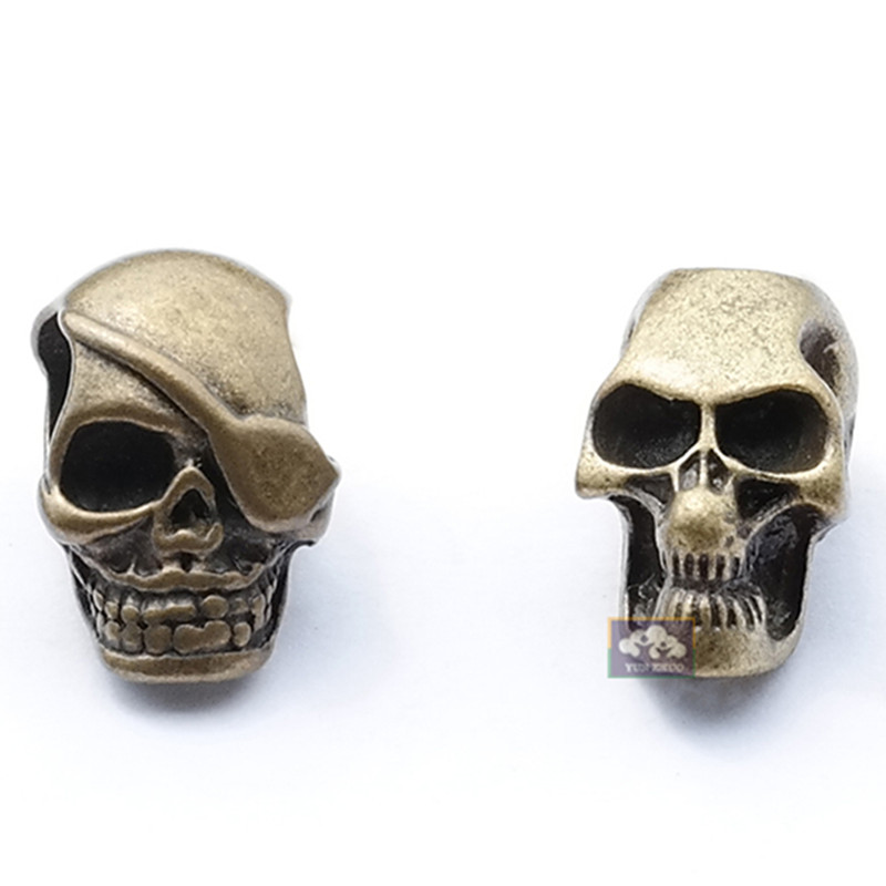 Металлическая бусина в форме черепа для браслета из Паракорда 550, светится в темноте