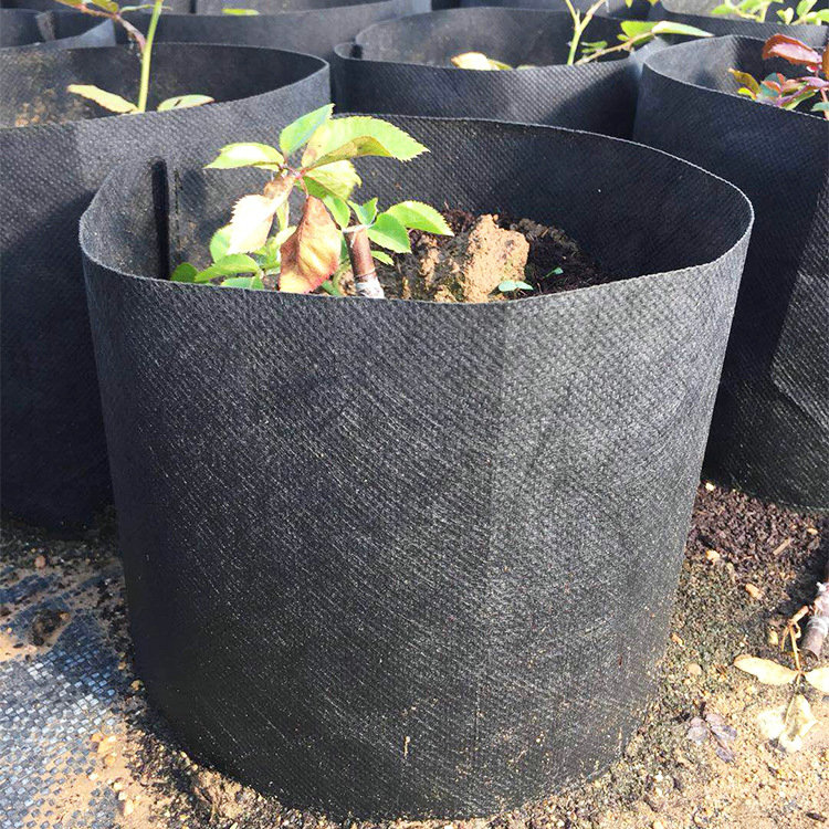 定制圆形/方形无纺布苗圃袋园林植物苗圃可生物降解生长袋园艺毛毡长
