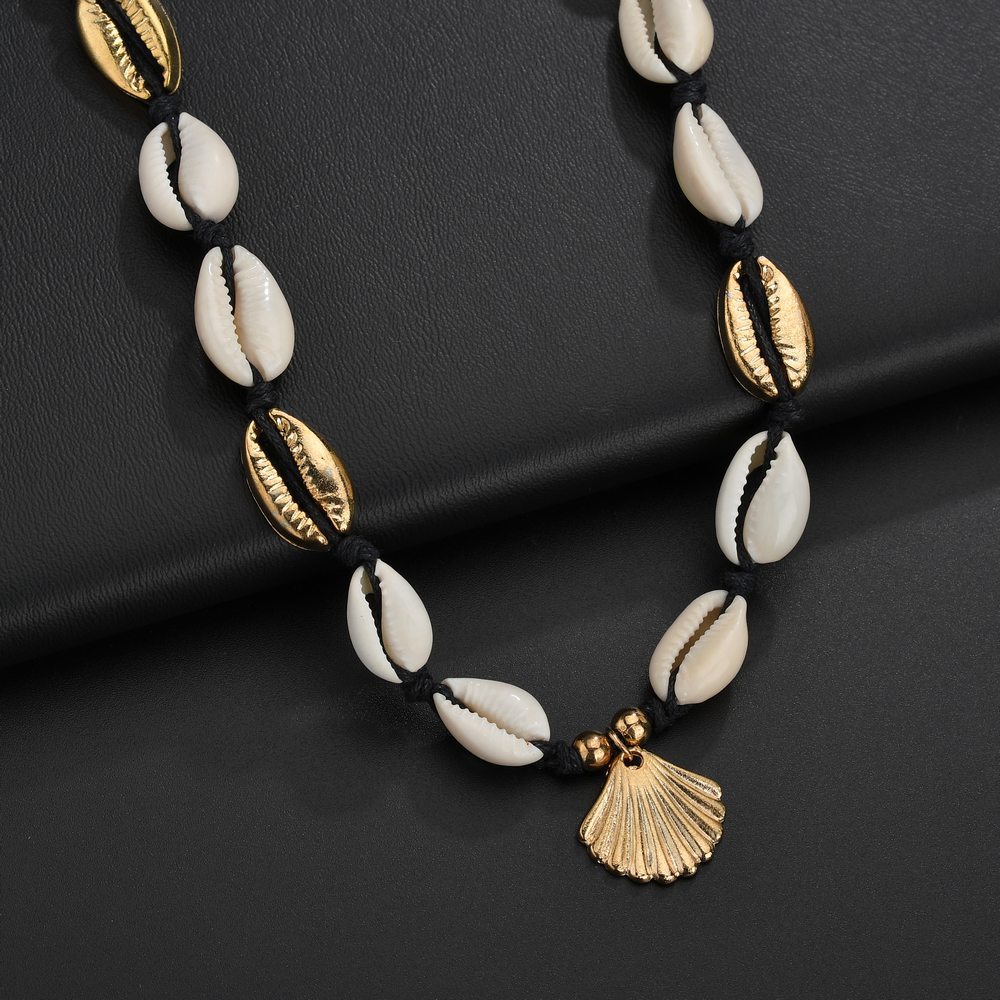 Moda ouro natural tahitian shell cowrie shell paua pingente gargantilha colar para as mulheres
