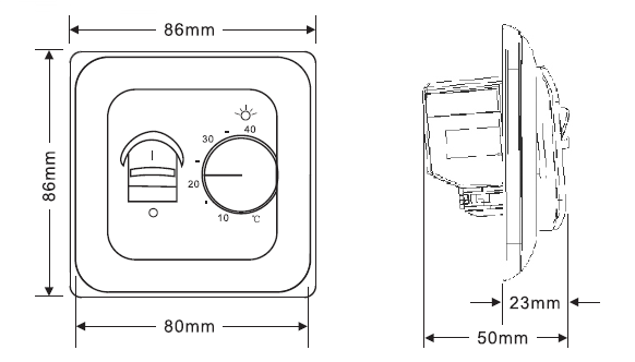 Mechanical floor heating room temperature controller thermostat of HAVC controls products