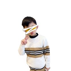 White Knitting boy's sweater