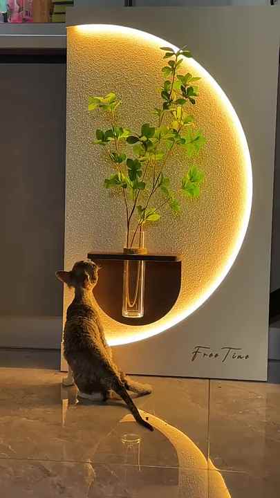 Elegant Home Decor - LED Sandstonetextured White Wall Vase