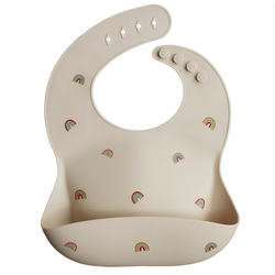 456 collection baby pattern rainbow silicone bib