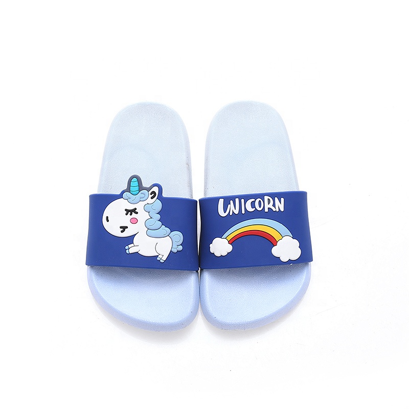 Удобные детские туфли из ПВХ с единорогом для ванной, Нескользящие тапочки для душа для мальчиков и девочек, детская обувь для дома и улицы с милым единорогом