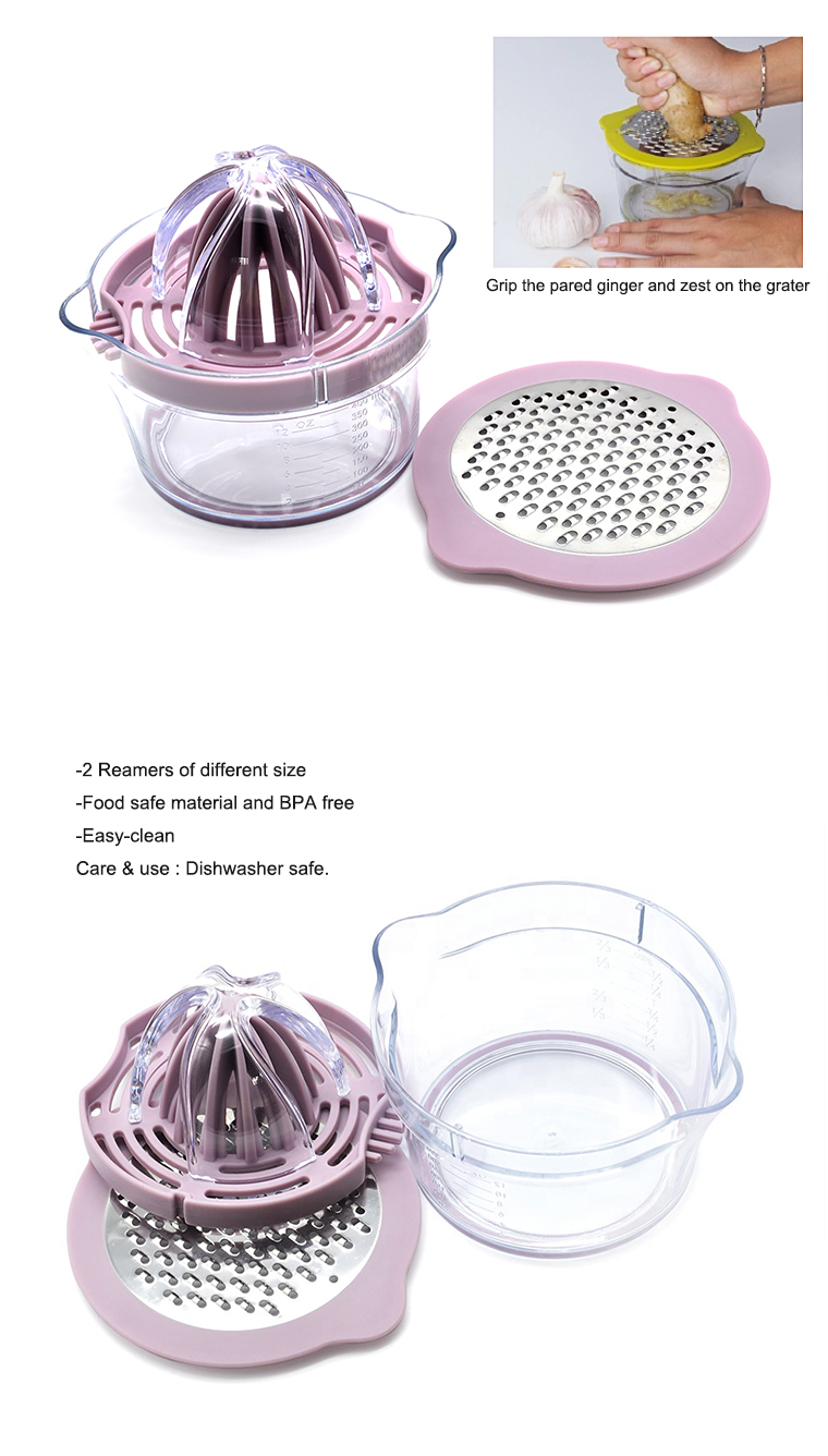 Amazon Hot Selling Fruit & Vegetable Tools 4 in 1multi Juicer press Manual Orange Squeezer with Measuring Cup