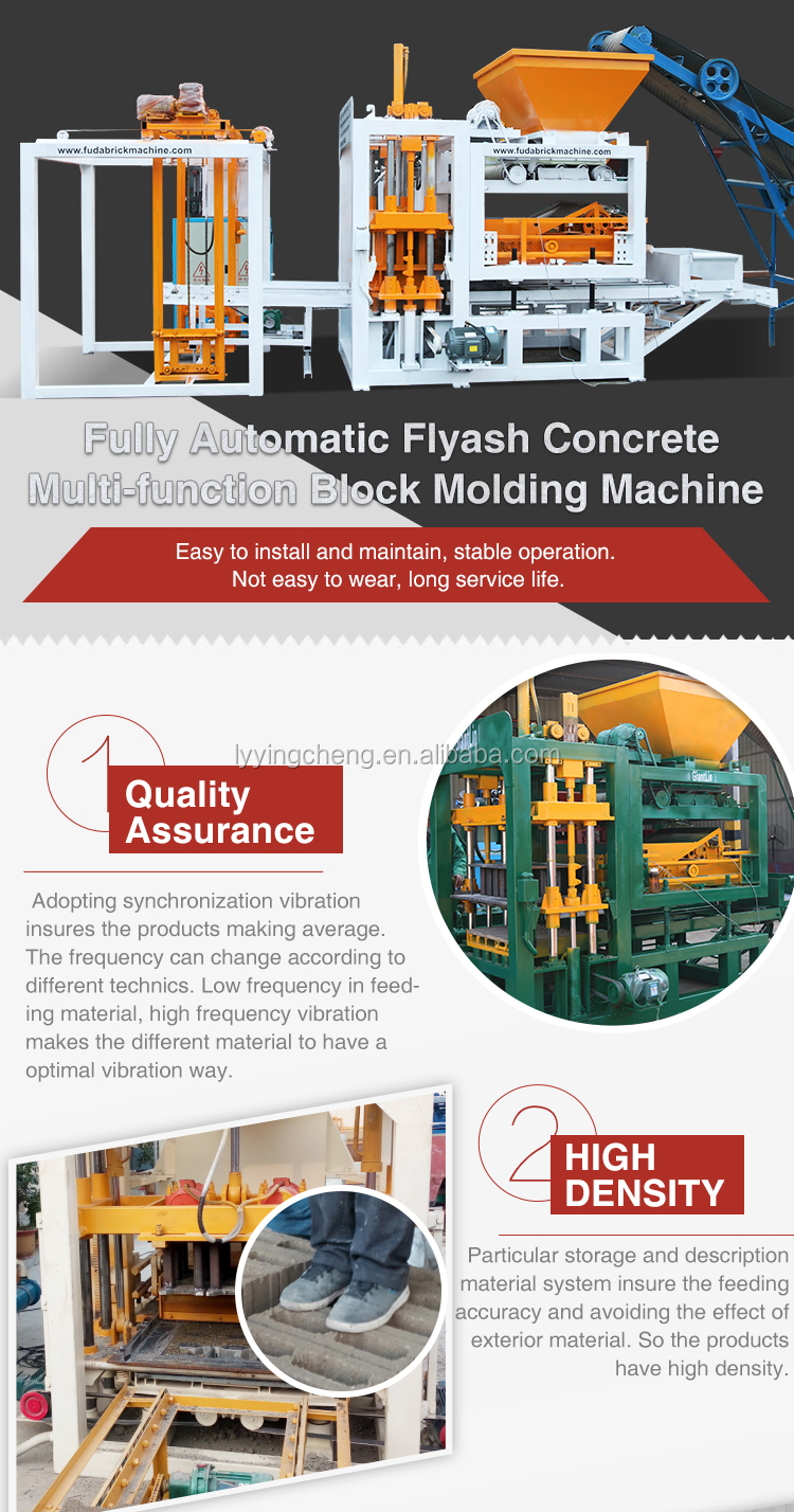 Fuda factory QT4-18 concrete interlock CHB block molding machine cement automatic brick making machine price for sale