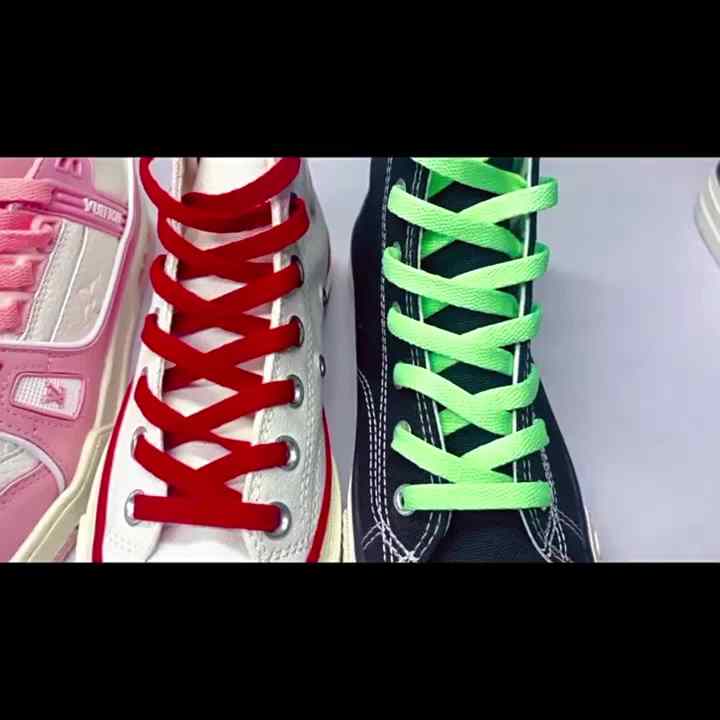Wholesale Gradient Shoelaces Rope Black White pink Green Color