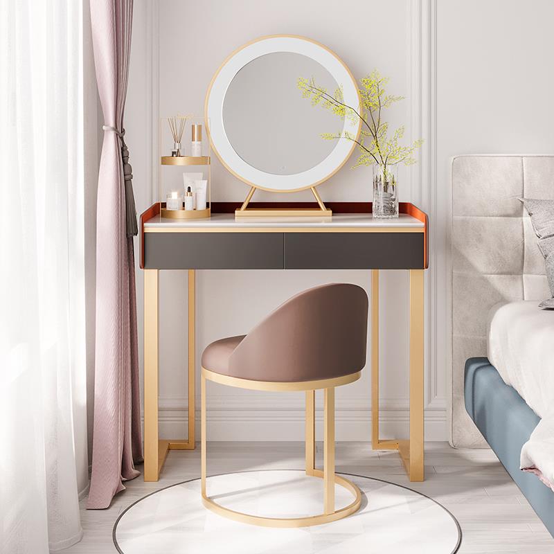 Nordic bedroom light luxury dresser modern high-end simple dressing table small family web celebrity ins makeup table