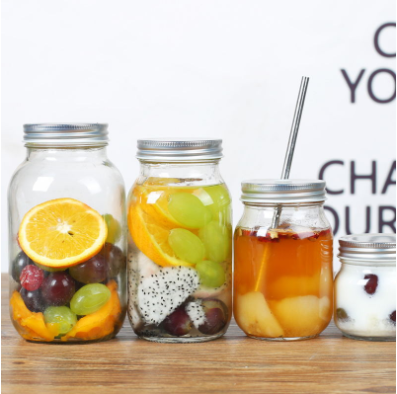 round shape honey glass jam jar food storage preserve honey glass jar Glass storage Jar