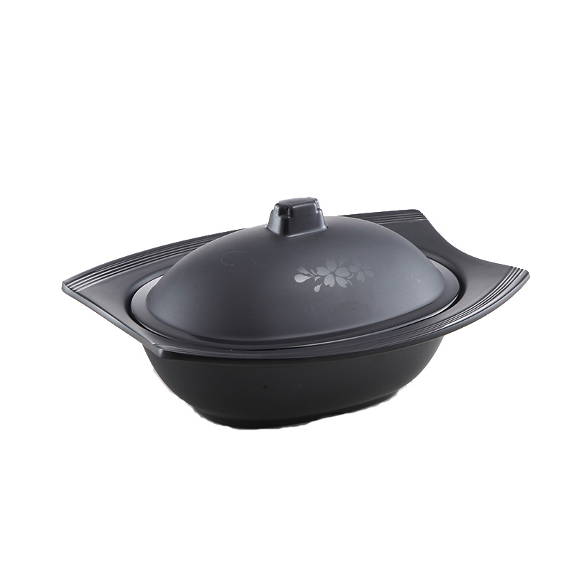 Japanese Style Black Matte Melamine Soup Bowl with Lid Design for Soup Rice Noodle Pasta Cereal Salad Bowl Set