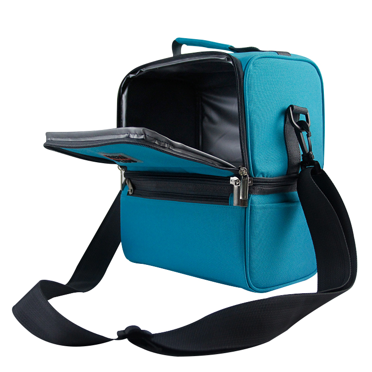 Wellpromotion borsa termica per il pranzo a 2 scomparti con isolamento termico per donna e uomo