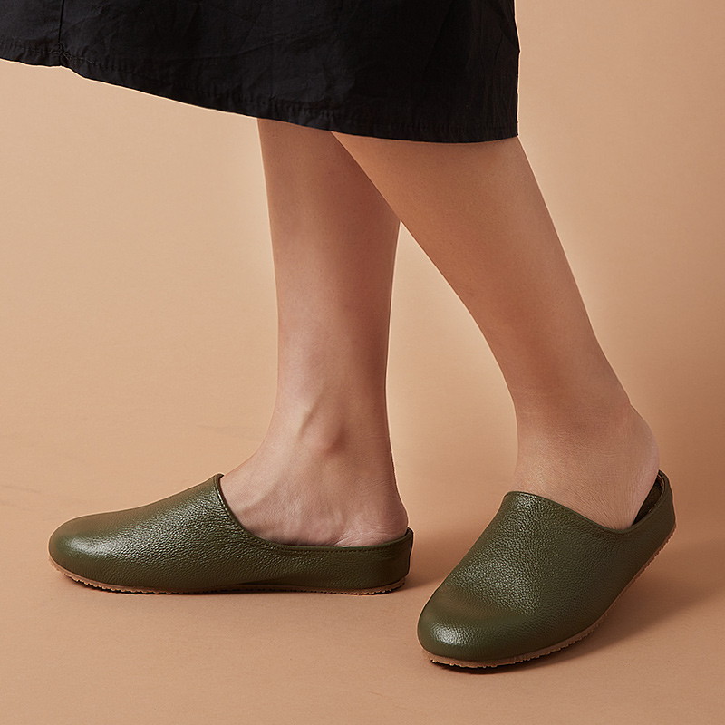 Мюли женские из овечьей кожи, бесшумная обувь на плоской подошве, для отдыха, офиса