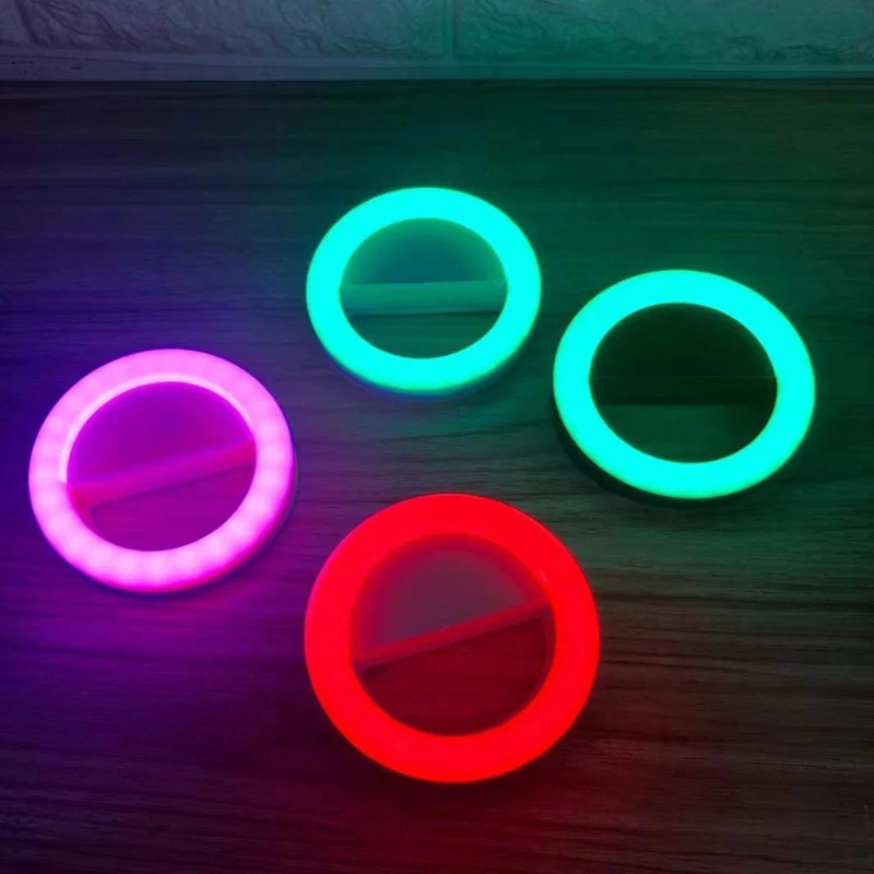 Amazon Hot Selling RG-01 LED Selfie Ring Light Rechargeable Camera Mini Selfie Light With 30 RGB ring light