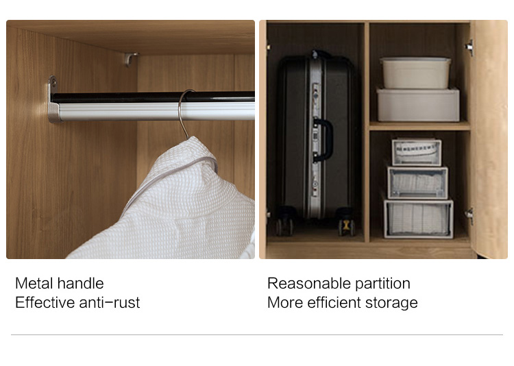 Linsy Home Modern Simple Bedroom Room Home Standing Cabinet Four Door Wooden Wardrobe
