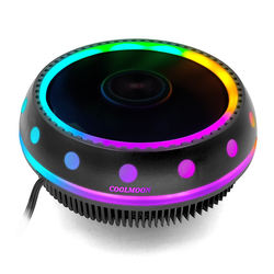 Coolmoon ufox luz colorida cpu cooler processador dissipador de calor 12v aparência única pc ventiladores de ar de refrigeração