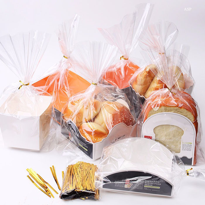 Custom Printed Opp Plastic Bag Food Cellophane Packaging Plastic Bread Loaf Bag