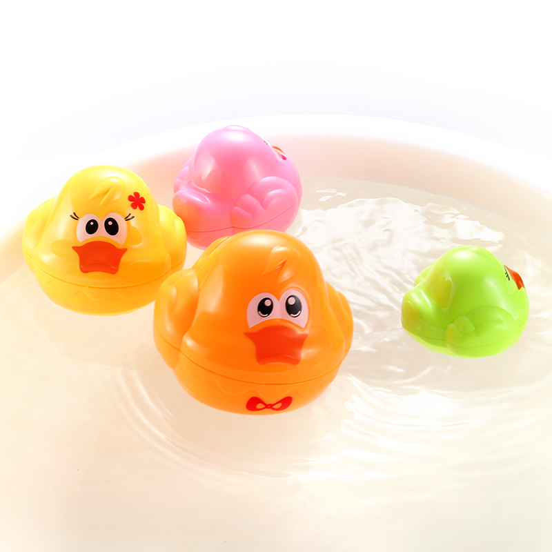 Детские игрушки по оптовой цене из Китая пластиковые комплект из 4 предметов в одном утка ванная комната Горячая продажа плавающей детские игрушки для купания