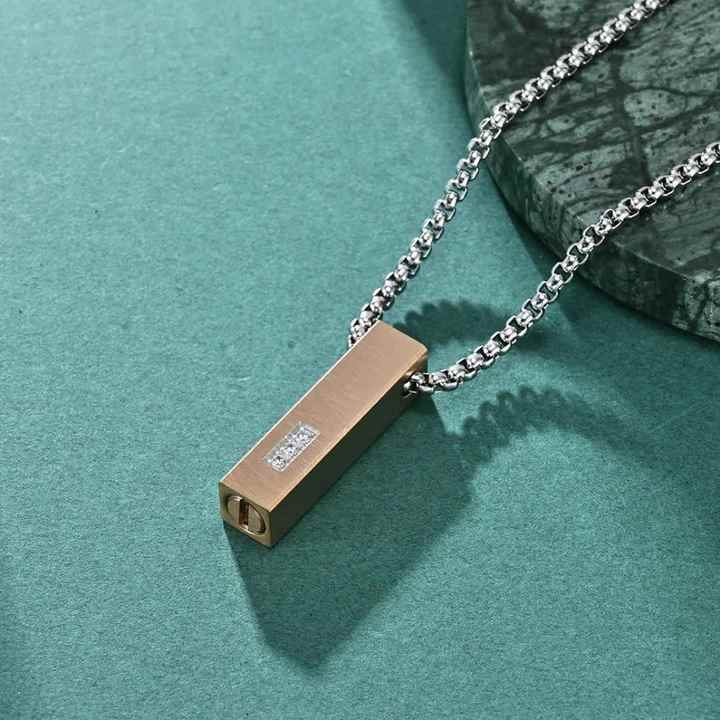 Luxury Blue Rose Gold Irregularity Vertical Bar Long Strip Pendant