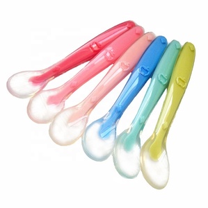 FDA approved BPA free soft feeding training silicone baby spoon