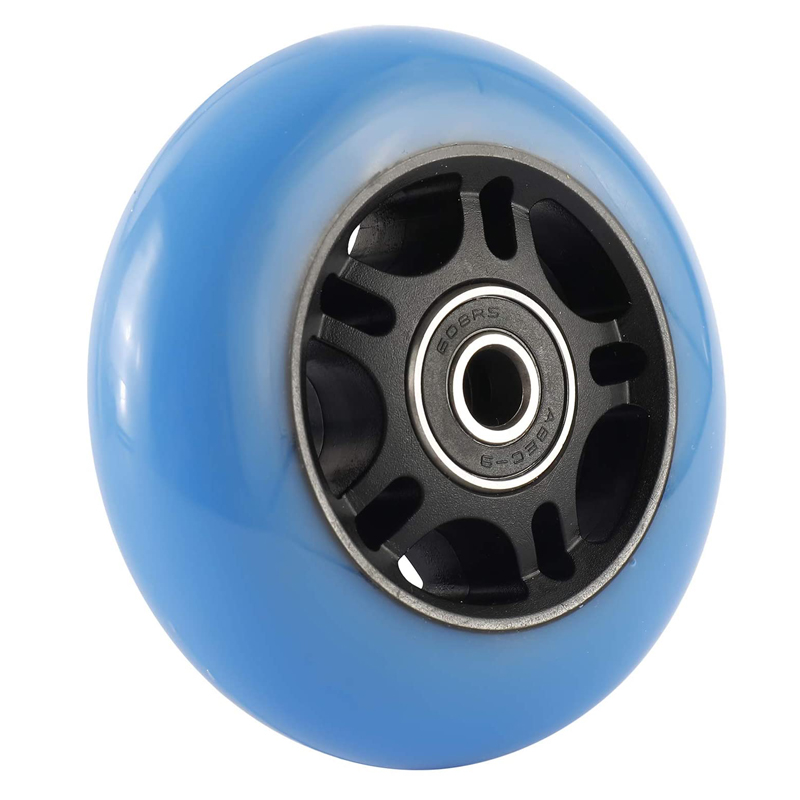 Uxcell Inline Skate Wheels 82A Skate Replacement For Single Row Skate Blue 4 Pack