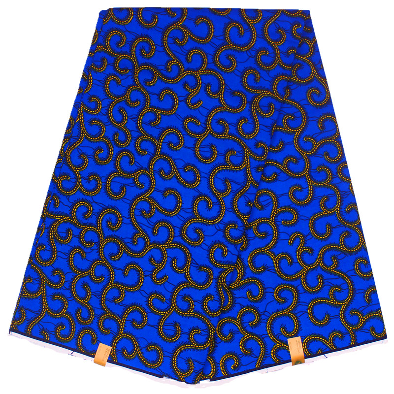 Оптовая продажа, Африканский Kitenge/Leso/Khanga восковые принты, стиль печати воском, 100% хлопок, синяя ткань