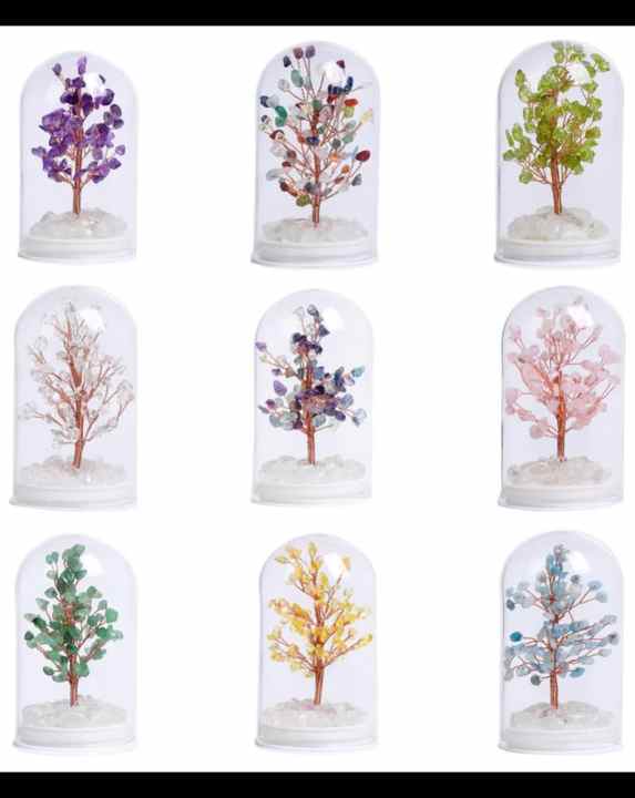 Multi Colored Crystal Money Tree Wedding Decoration Carving Glass Cover  Lighting Decoration Craftsmanship Gemstone Products