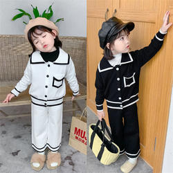 New children's clothing parent child wear girls suits small fragrance big sweater two-piece suit
