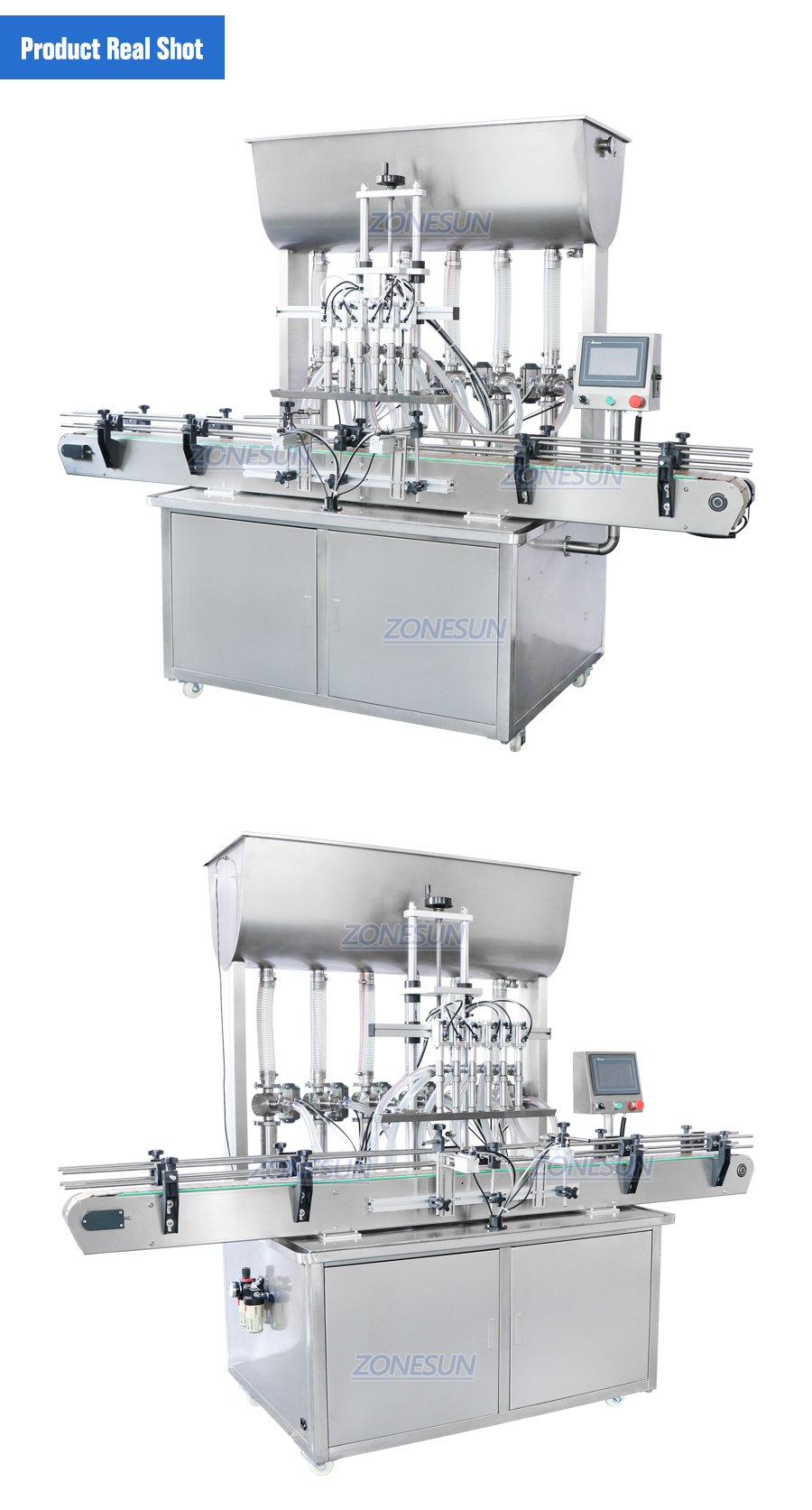 ZONESUN ZS-YT6T-6P Pneumatic Paste/Viscous Liquid Piston Pump Filling Machine