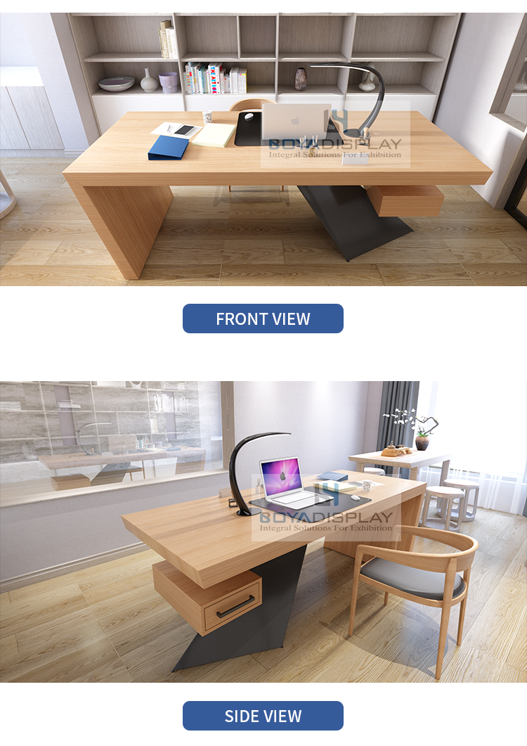 Customized High wooden office table reception desk company work table