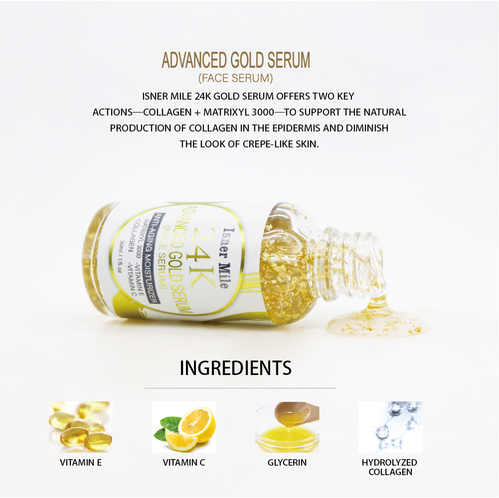 Anti Aging Wrinkle Moisturizer Face Care 24K Advanced Gold Serum