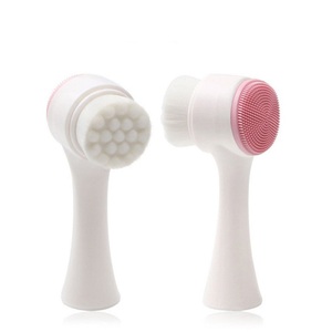 2 in 1 Portable Double Sides Stand-Up Silicone Facial Cleansing Brush Face Cleaning Brush