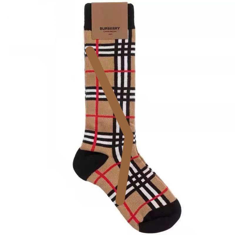 Оптовая продажа, модные хлопковые дизайнерские носки по индивидуальному заказу, Длинные полосатые клетчатые носки для детей